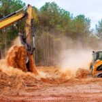 Bulldozer,Is,Leveling,Ground,Earthmoving,On,Construction,Site,In,Preparation