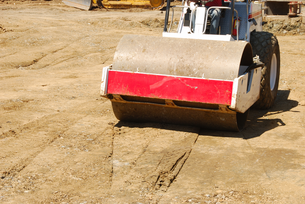 Compacting,The,Soil,During,Site,Prep,With,A,Vibration,Roller